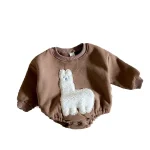 [1-18M]冬新作 羊柄 ロンパース - 画像 (5)